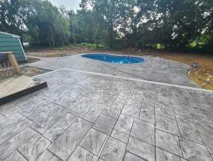 Beautiful Stamped Concrete Pool Patio - Sanstone Creations